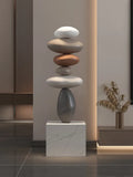 80CM Glowing Stone Creative Home Decor Large Feng Shui Stone Statue Indoor Floor Sculpture