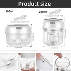 Electric Garlic Crusher Vegetable Cutter Chili  Masher Durable Garlic Chopper USB Charging Kitchen